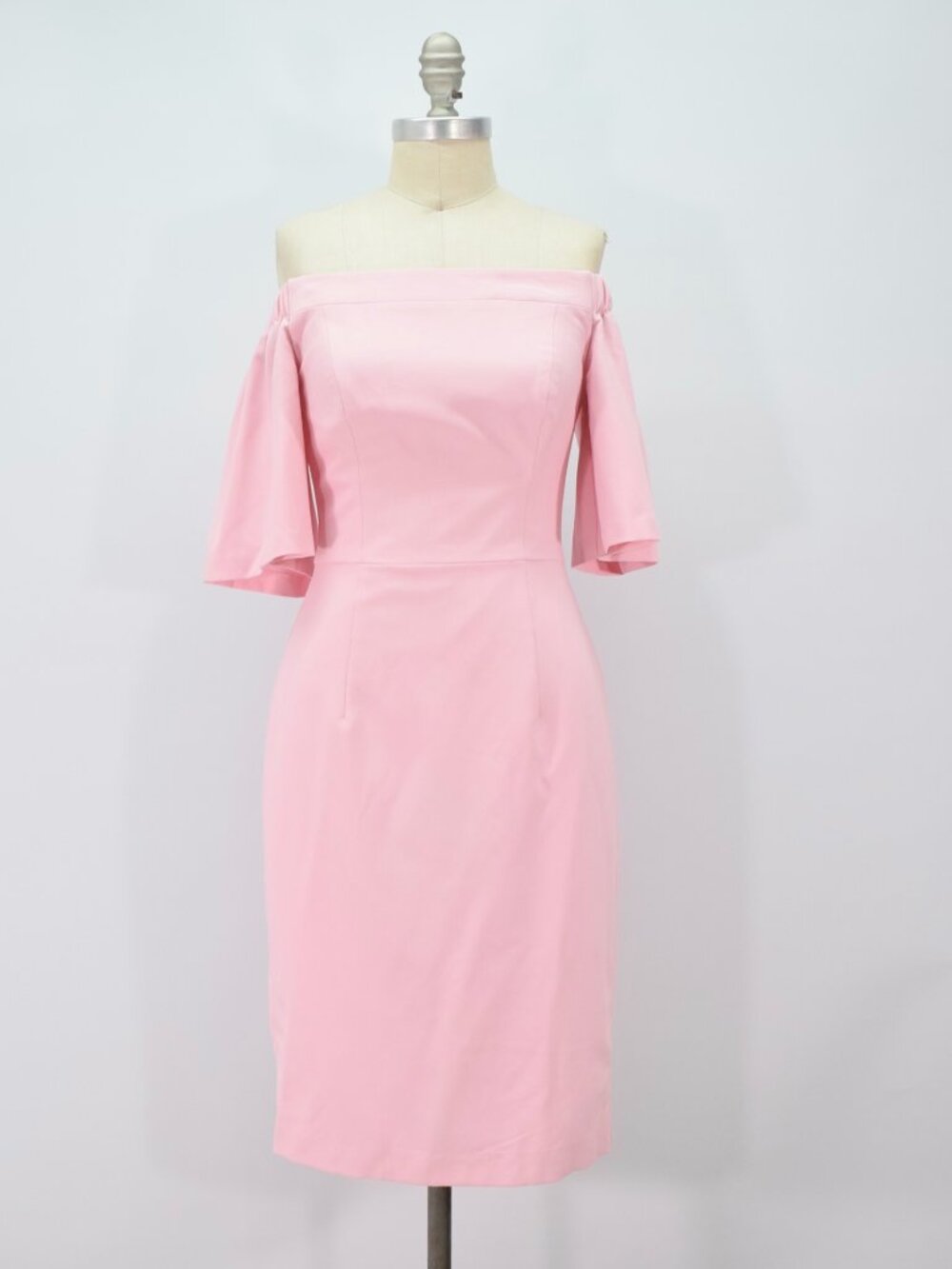 NWT Black Halo Pastel Pink Off-the-Shoulder Flutter Sleeve Dress